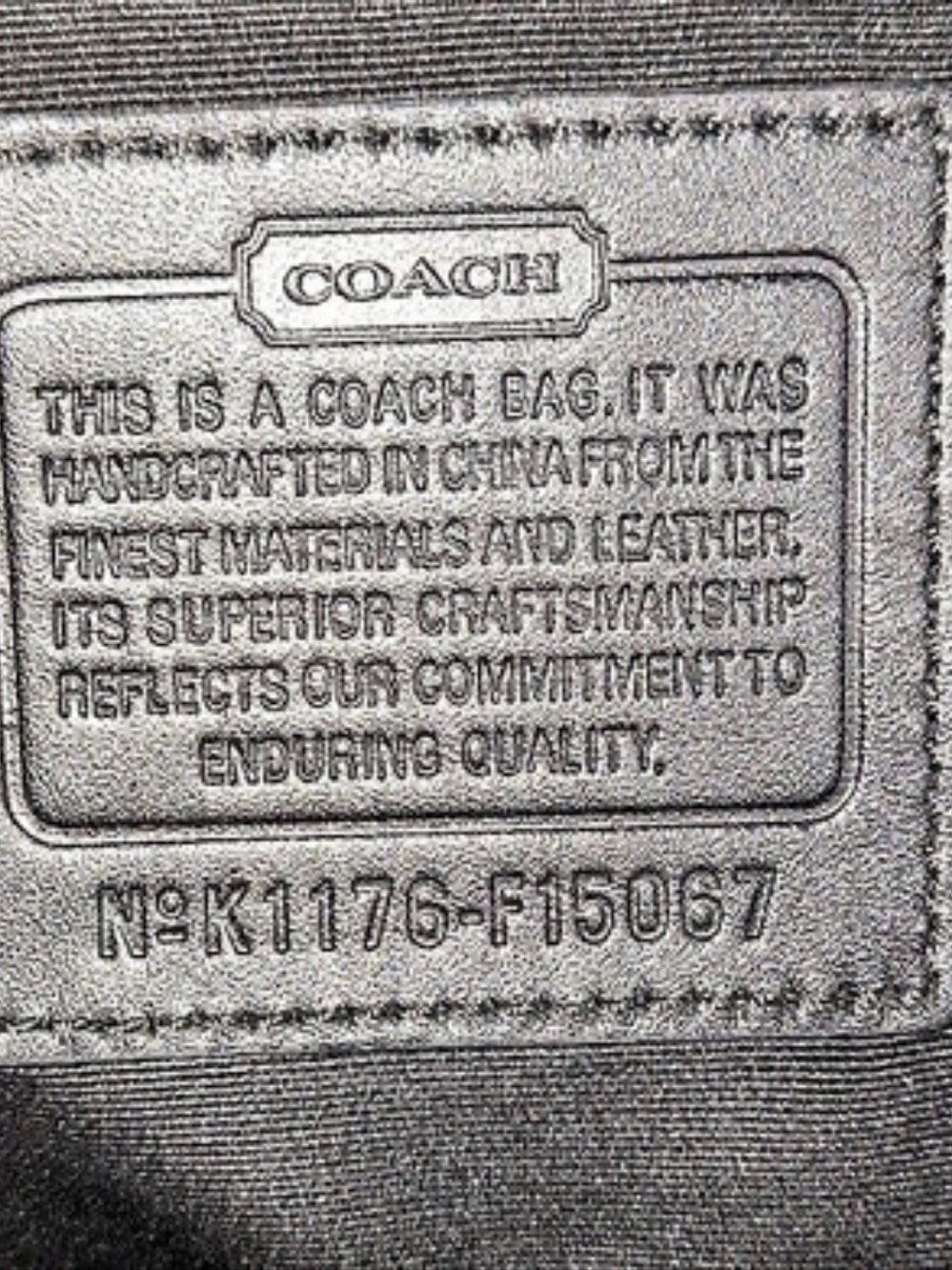 Coach Signature Tote F15067 Shoulder Bag in Black & Grey/Beige